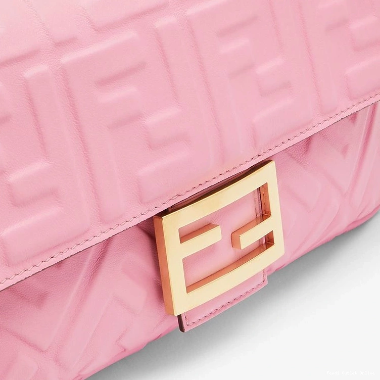 Cheap Nappa FF Medium In Baguette Bag Leather Pink Motif Fendi 0712